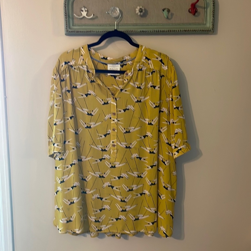 Anthropologie Emily Isabella Robina Henley Blouse
